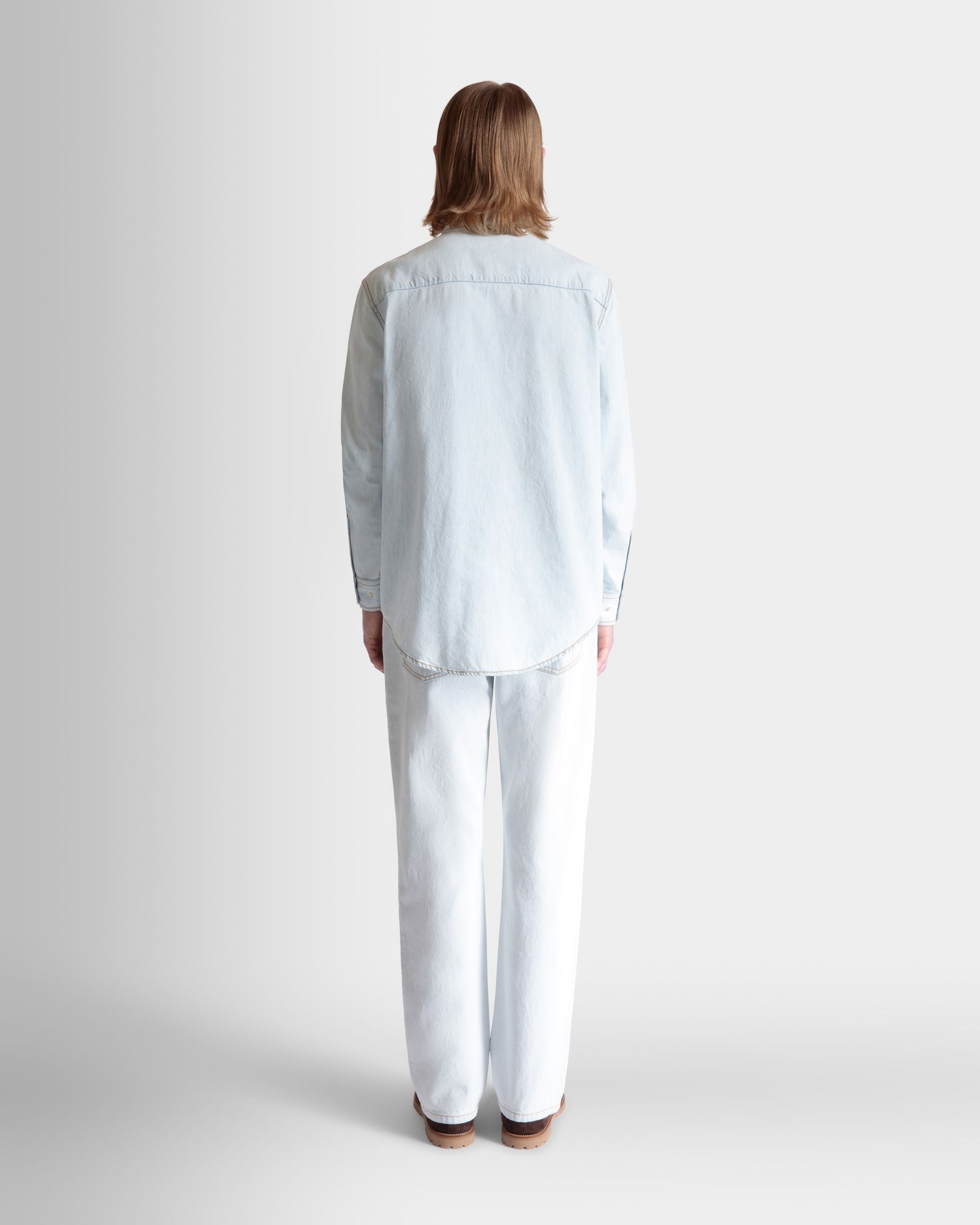 Bally Global - Camisa De Manga Larga De Algodón Light Blue - Azul