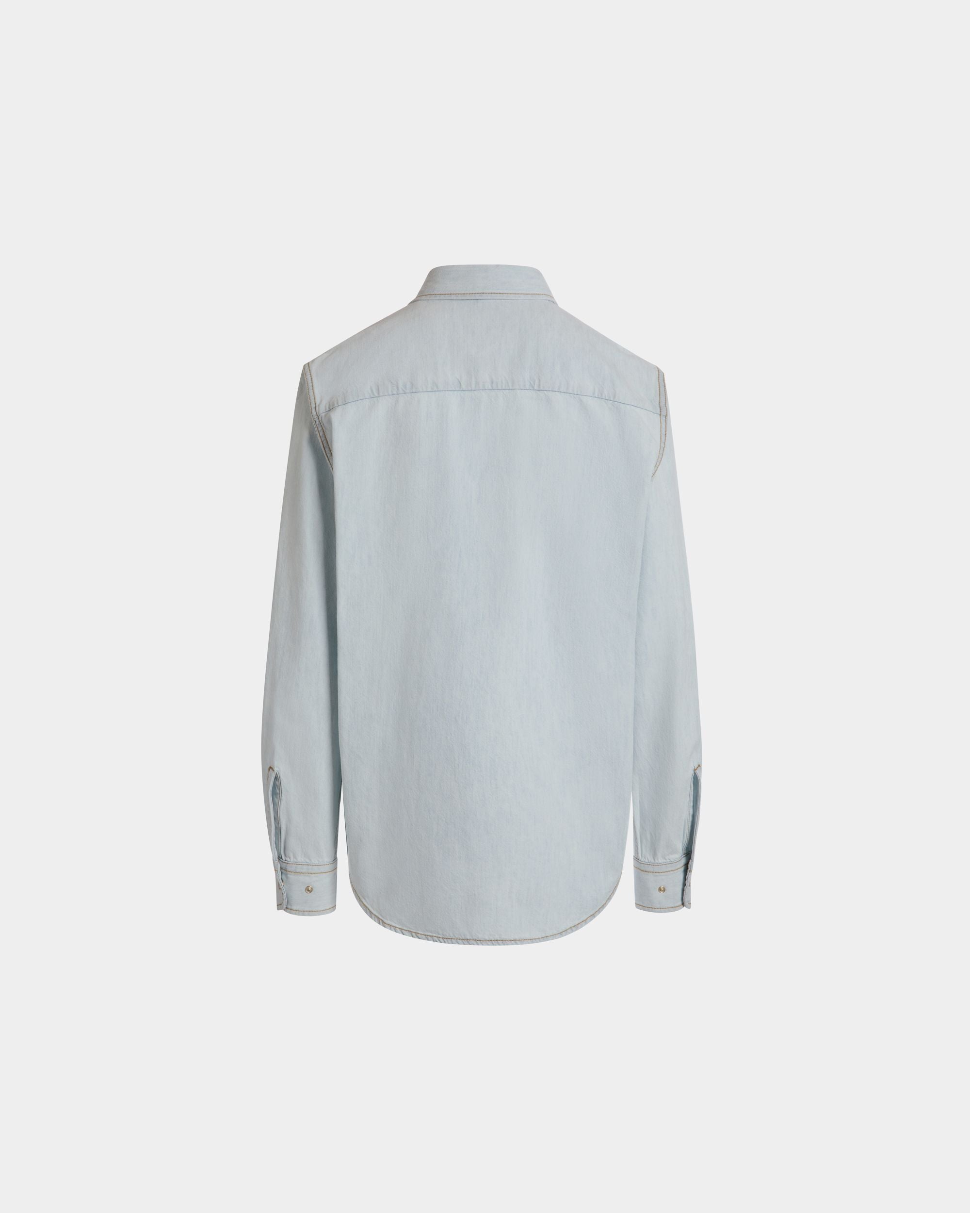 Bally Global - Camisa De Manga Larga De Algodón Light Blue - Azul