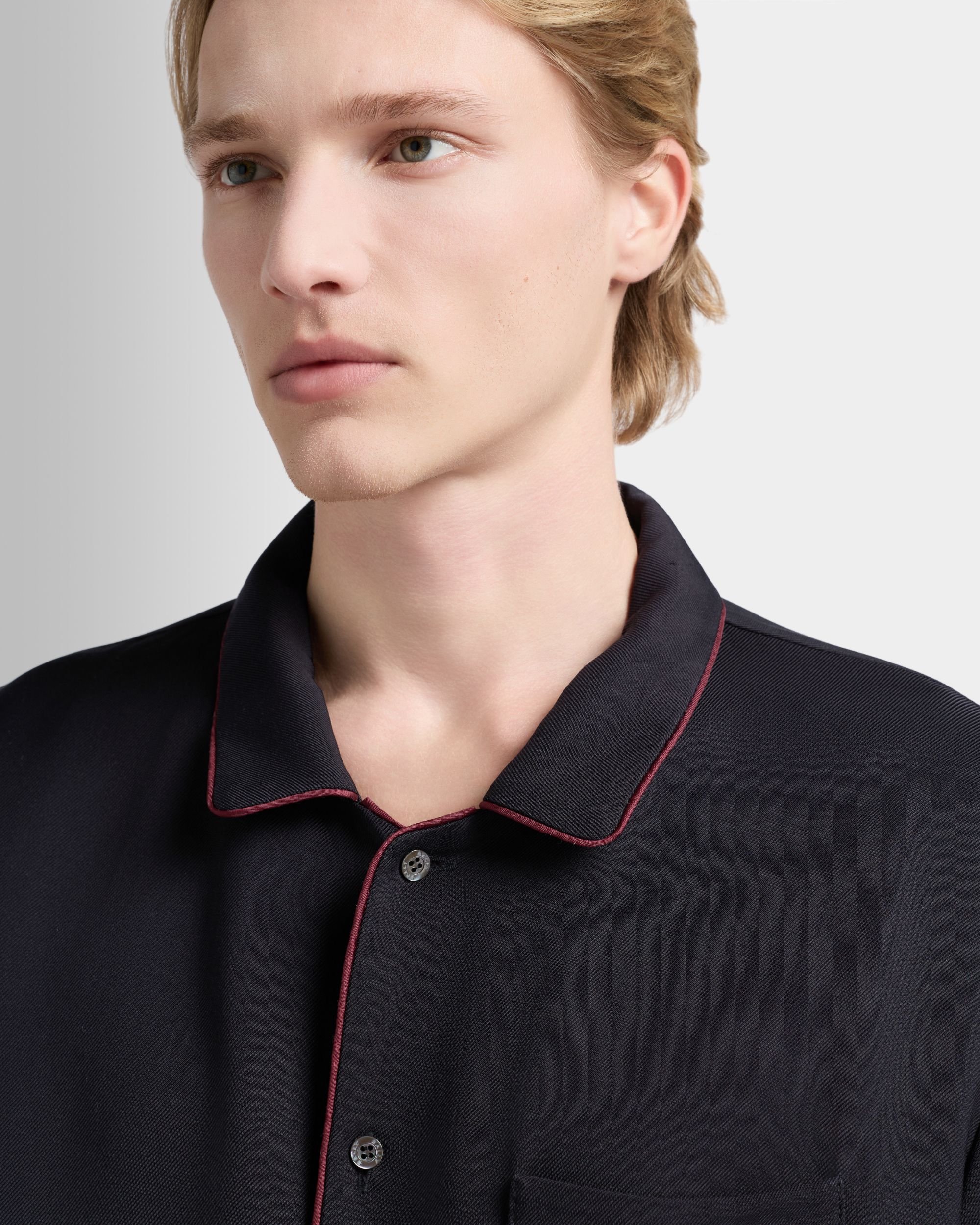 Bally Global - Christmas Capsule Shirt in Navy Blue Twill - Blue