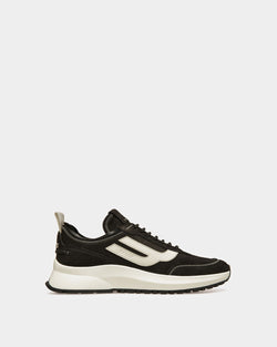 Darys Leather Sneakers In Black And Dusty White