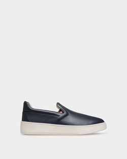 Raise Slip-On Sneaker In Blue Grained Leather