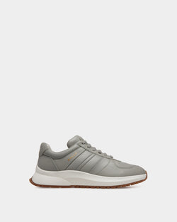 Outline Sneaker In Grey Grained Leather