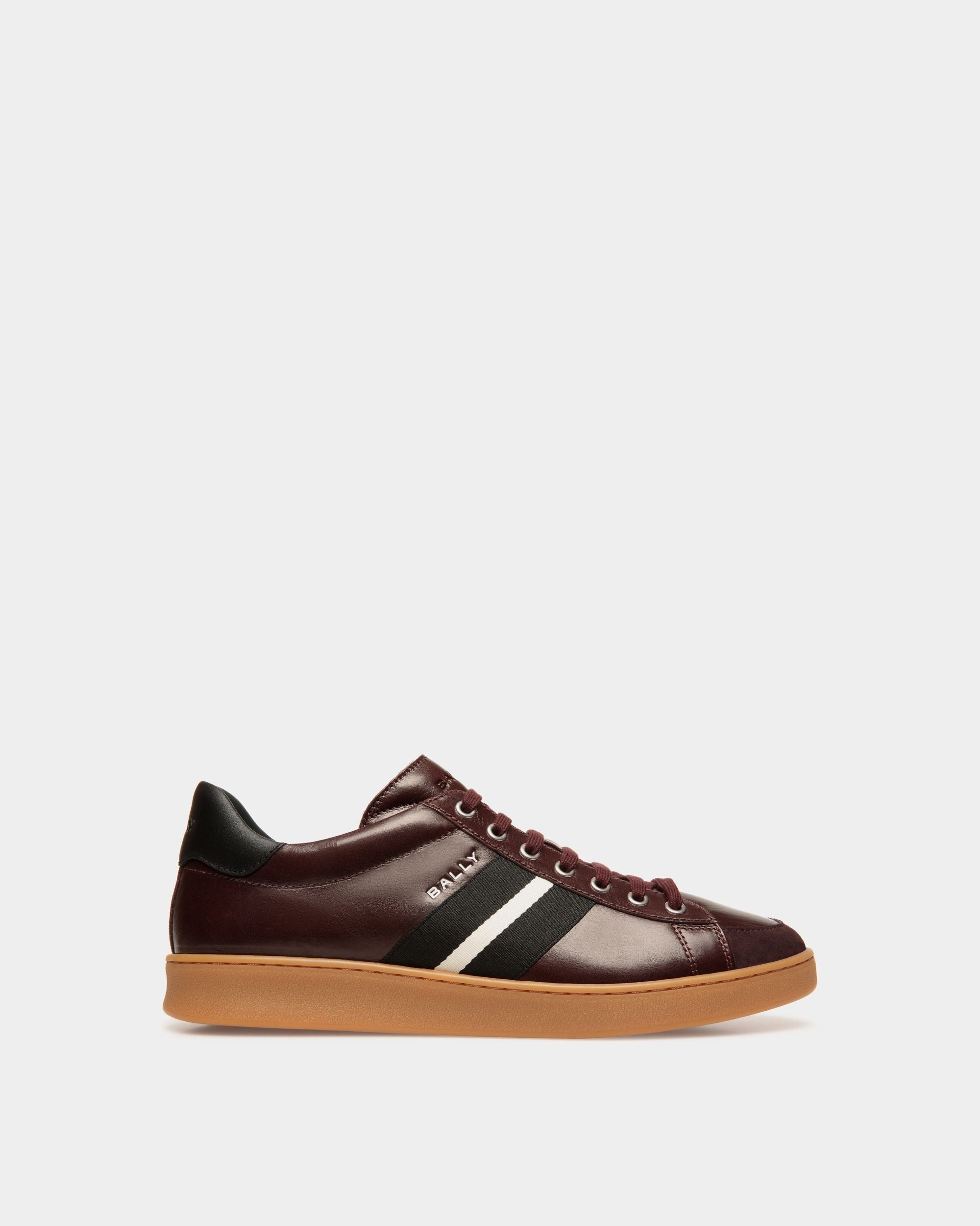 Bally Global - Tennis Sneaker In Deep Burgundy Leather - Burdeos