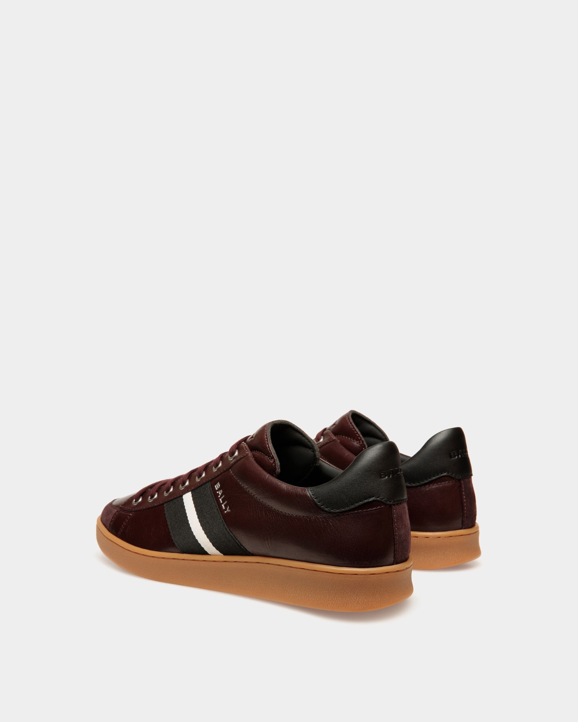 Bally Global - Tennis Sneaker In Deep Burgundy Leather - Burdeos