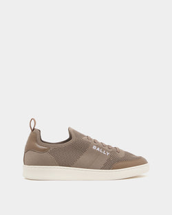Tennis Sneaker in Taupe Fabric