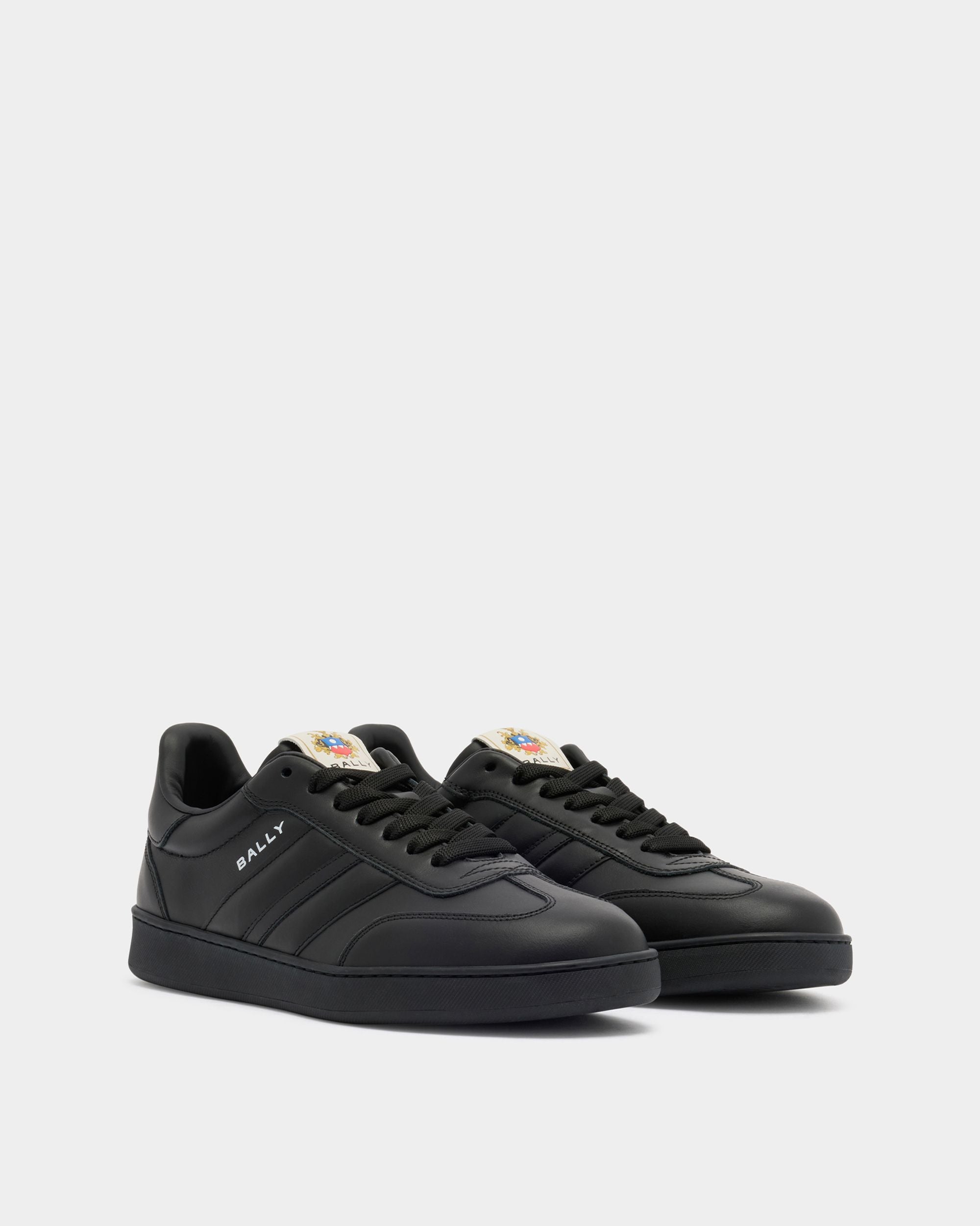 Bally Global - Retro Crest Sneaker Aus Leder In Schwarz - Schwarz