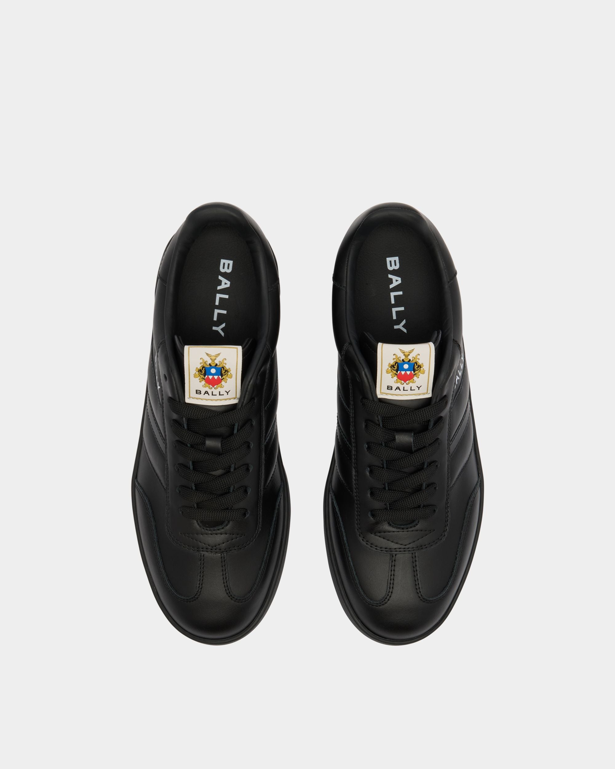 Bally Global - Retro Crest Sneaker Aus Leder In Schwarz - Schwarz