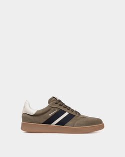 Retro Crest Sneaker in Green Suede