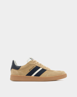 Retro Crest Sneaker in Brown Suede