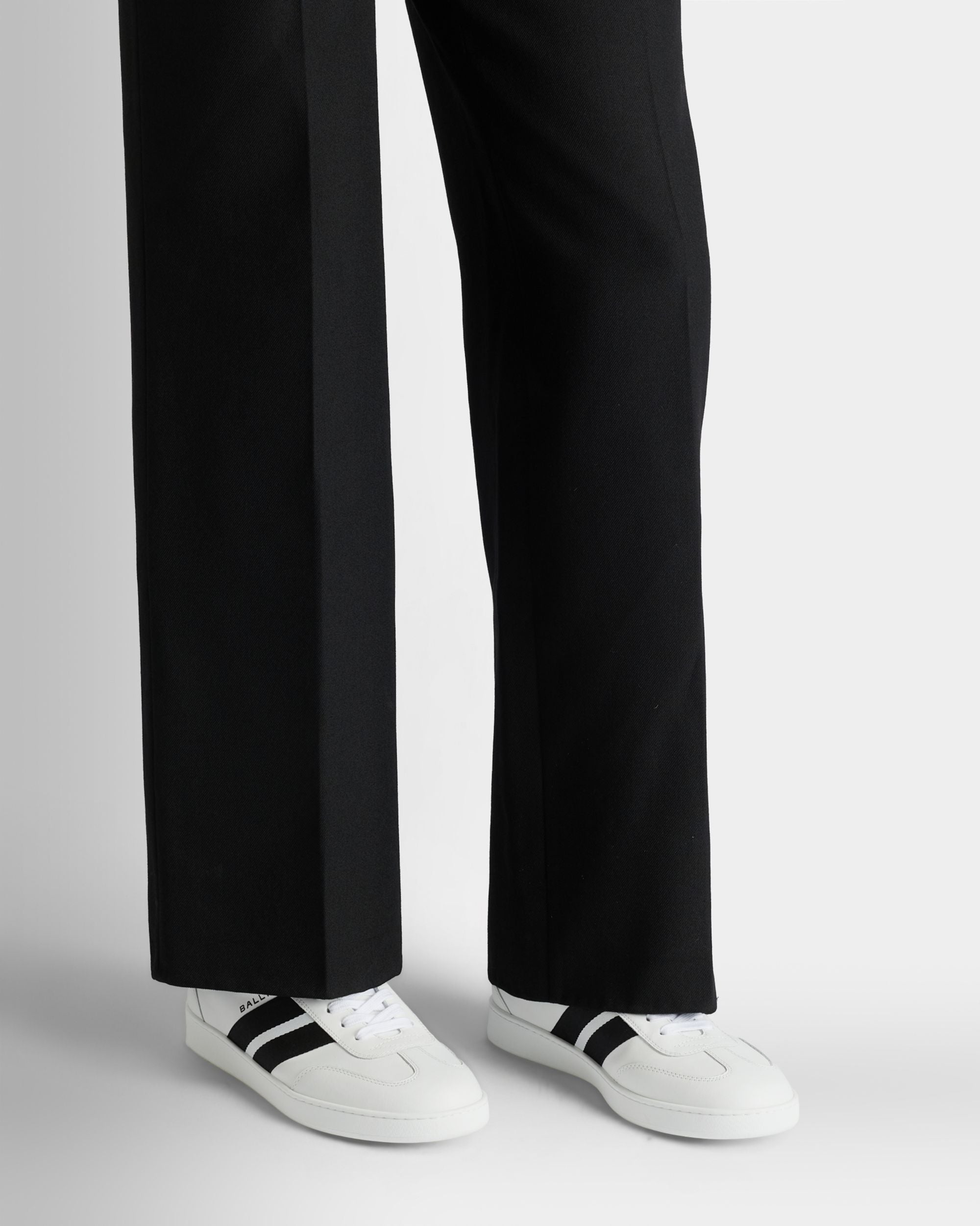 Bally Global - Sneaker Retro Crest En Cuir Blanc - Blanc