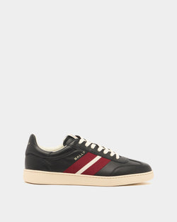 Retro Crest Sneaker in Black Leather