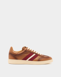 Retro Crest Sneaker in Brown Brushed Leather