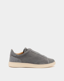 Retro Crest Sneaker in Grey Suede