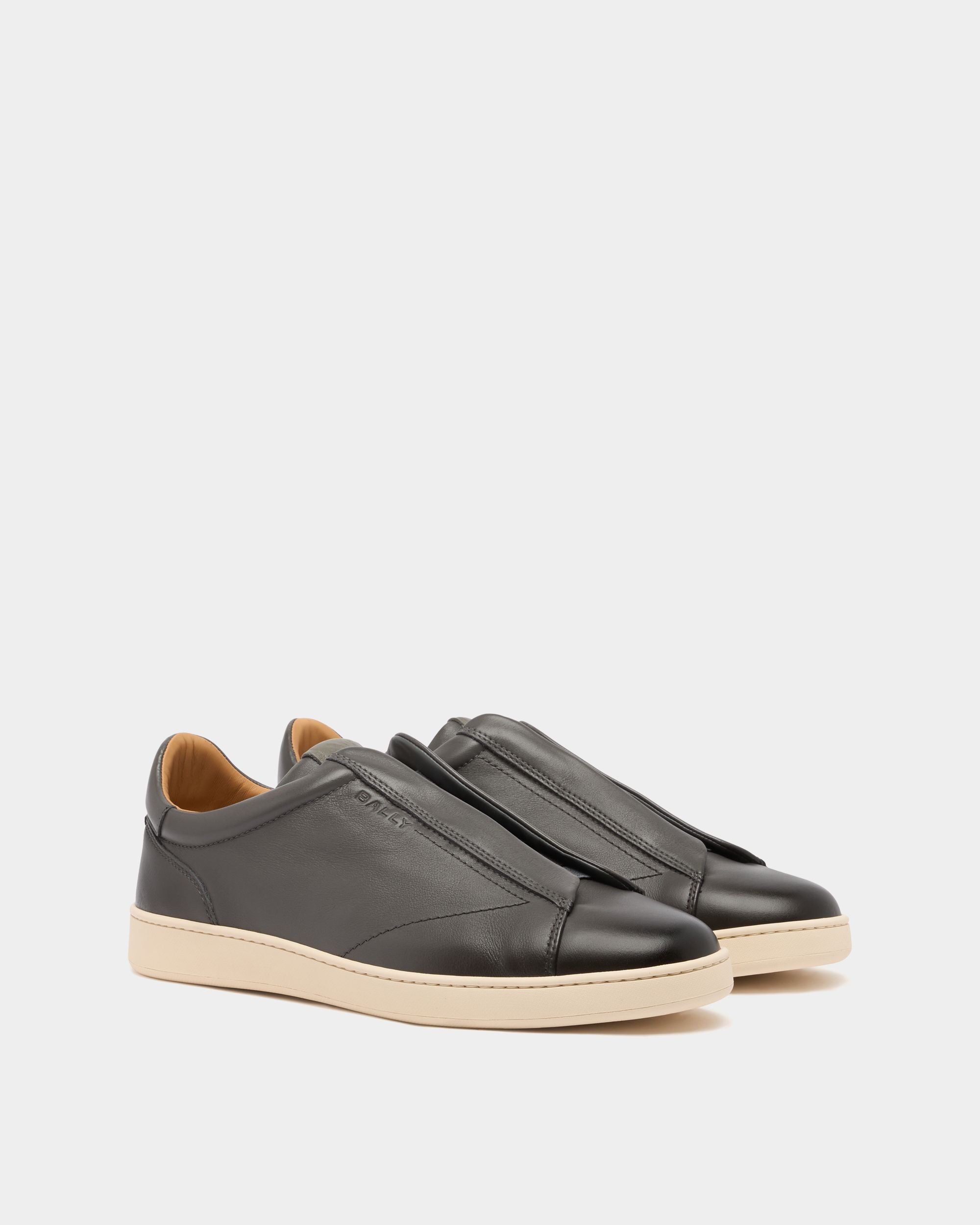 Bally Global - Retro Crest Sneaker in Dark Grey Leather - Grey