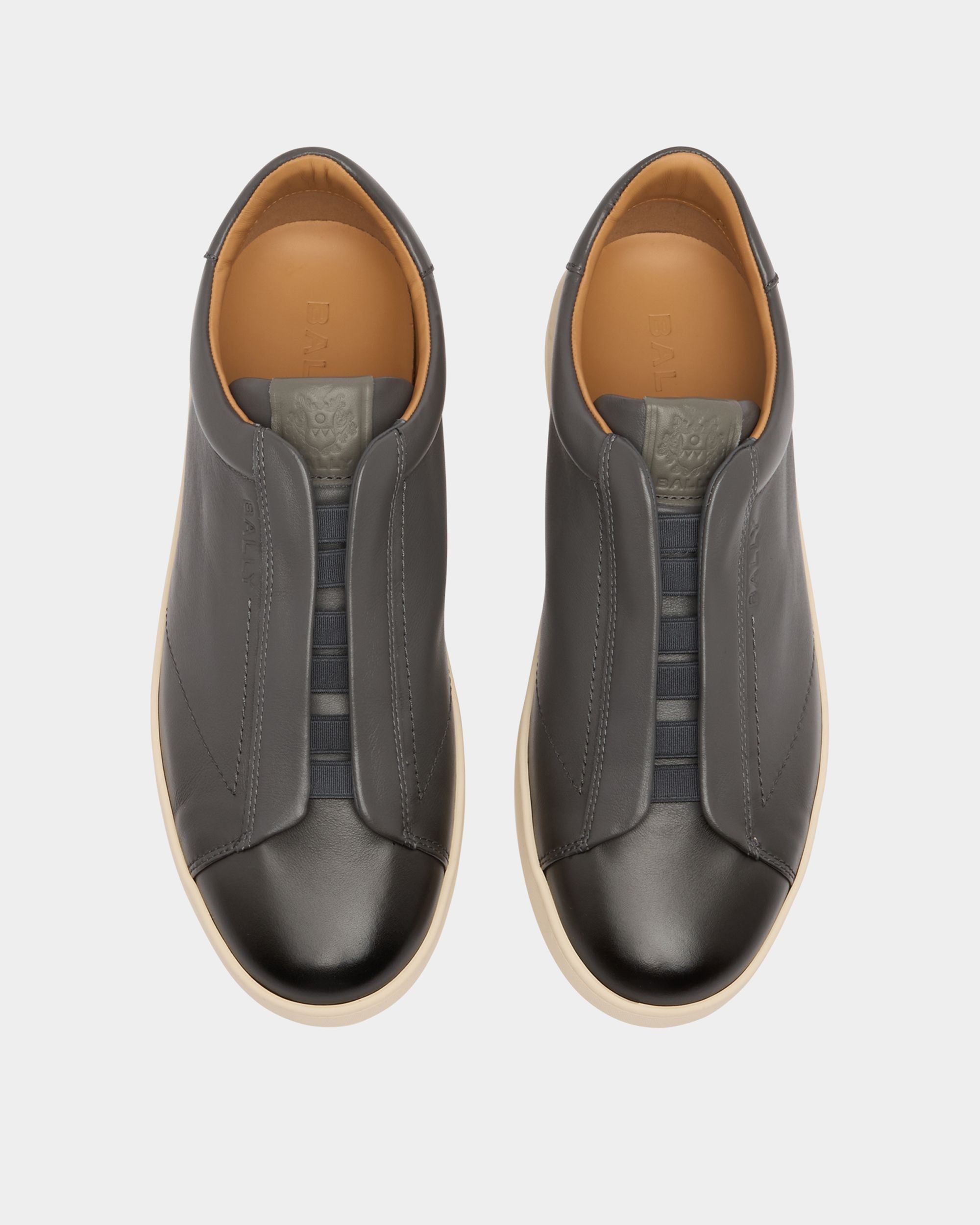 Bally Global - Retro Crest Sneaker in Dark Grey Leather - Grey