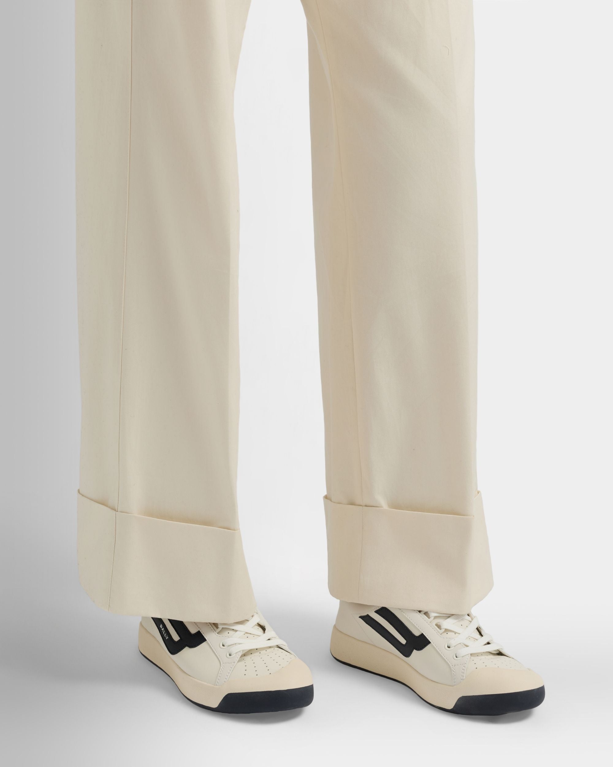 Bally Global - Competition Sneaker in White and Black Leather - White