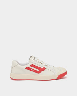 Competition Sneaker in White and Red Leather
