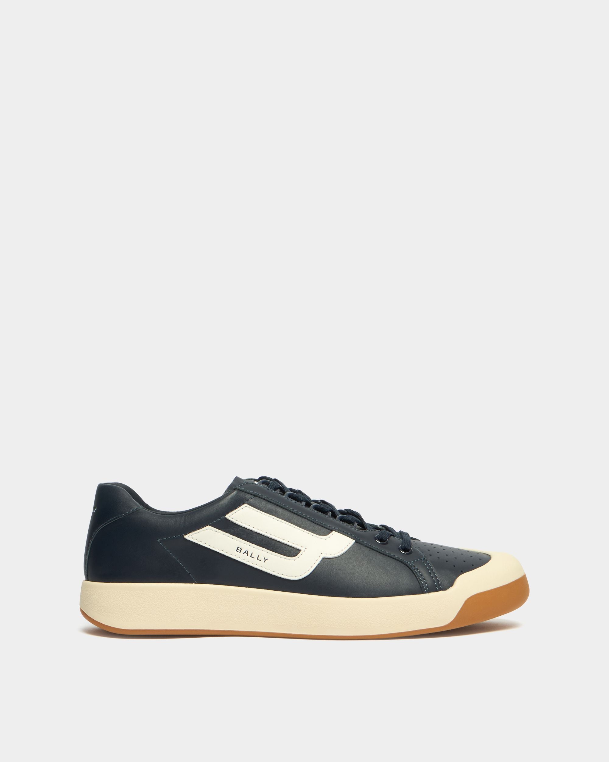 Bally Global - Competition Sneaker in Navy Blue and White Leather - Blue