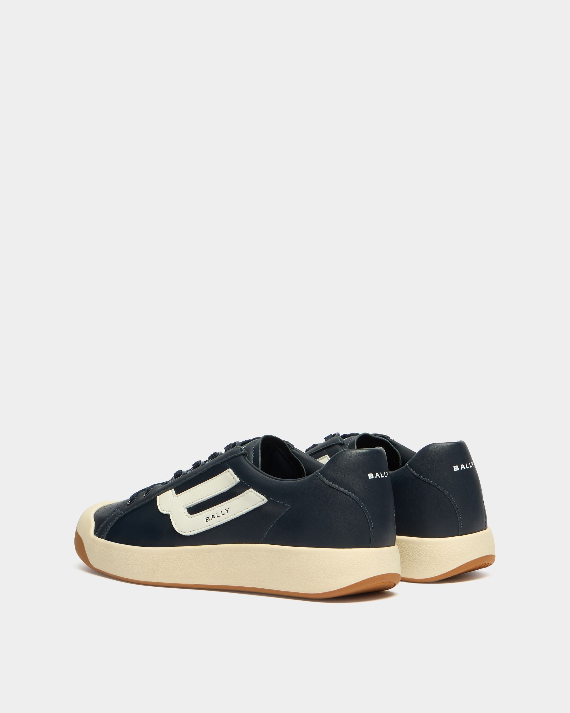 Bally Global - Competition Sneaker in Navy Blue and White Leather - Blue