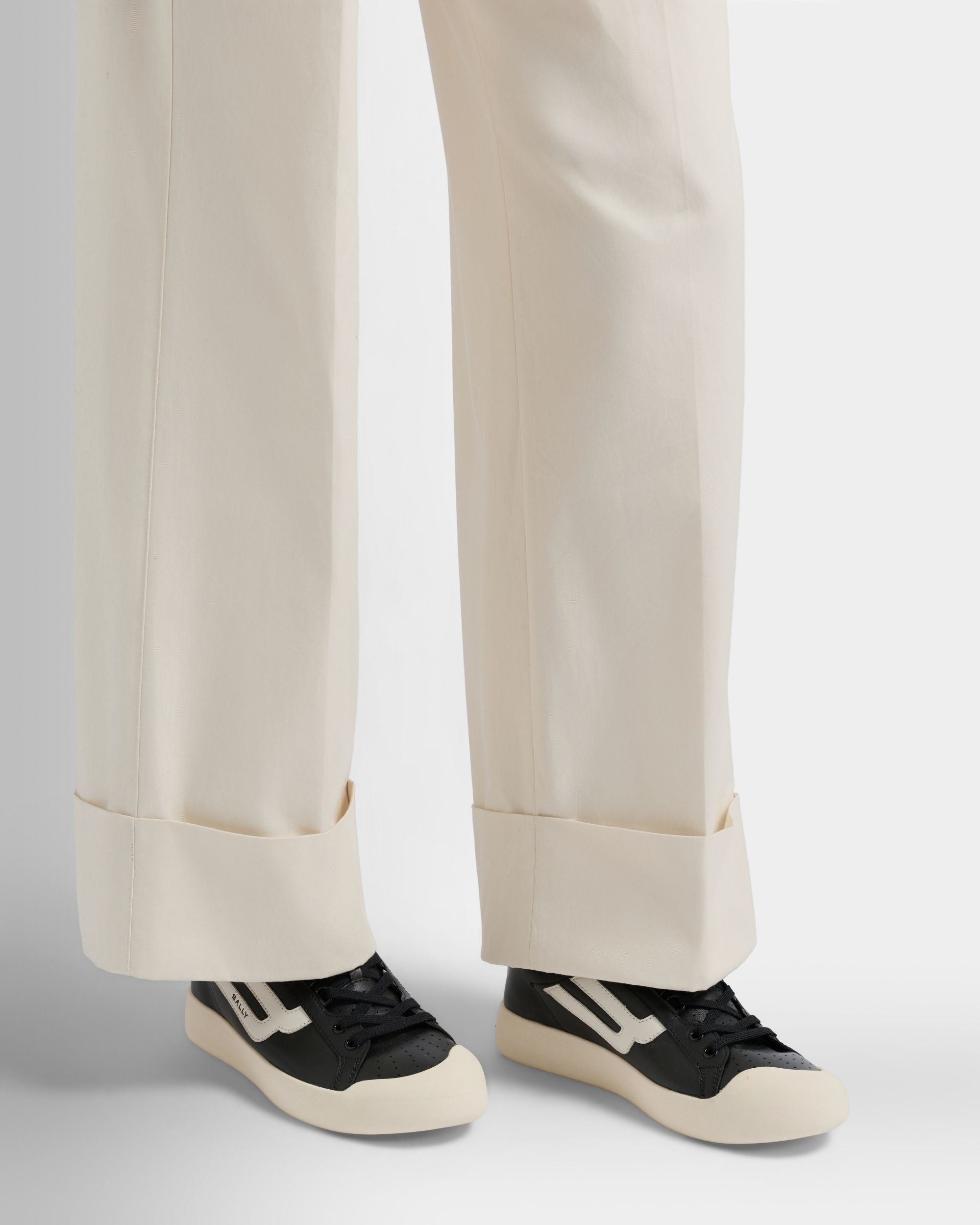 Bally Global - Competition Sneaker in Black and White Leather - Black