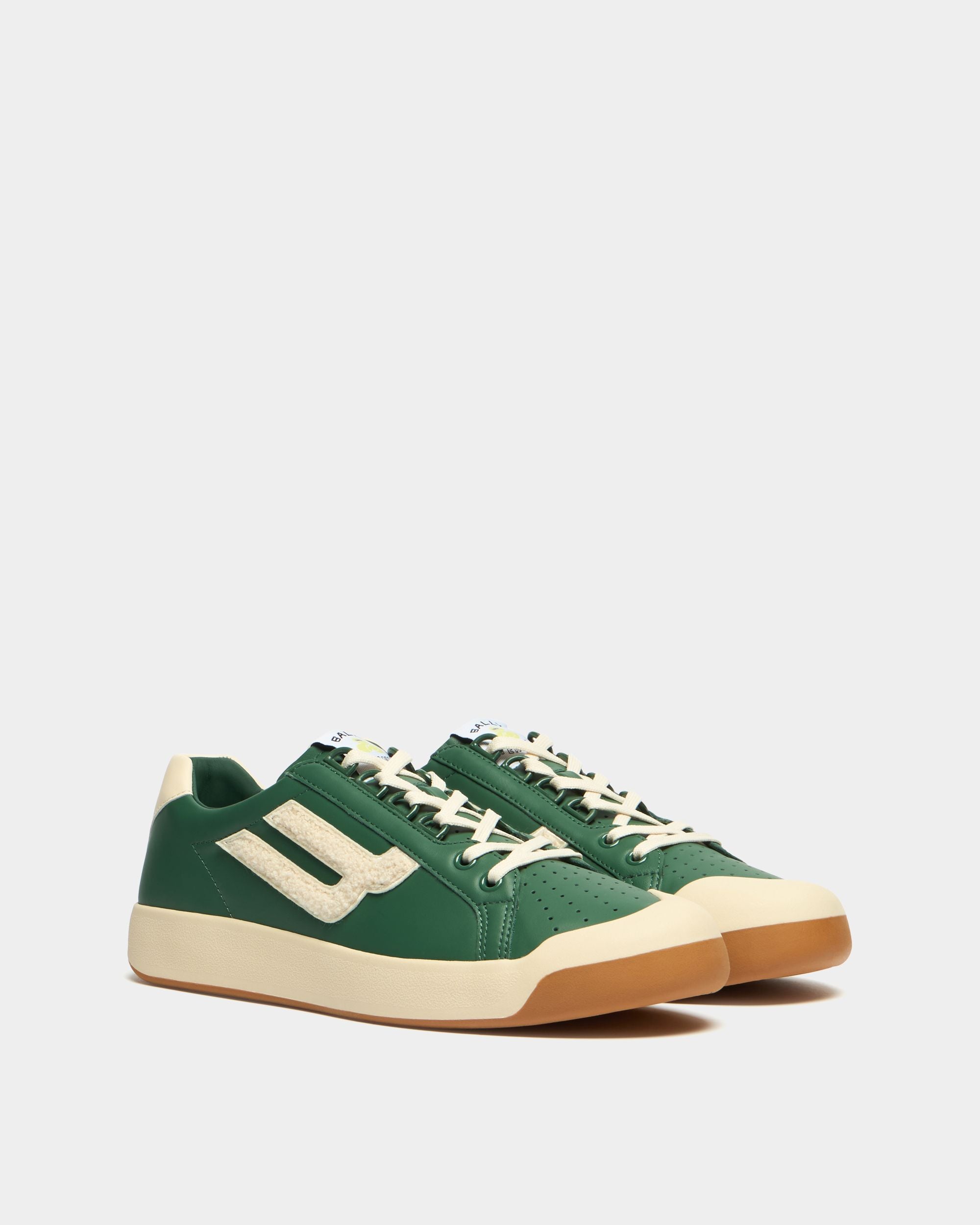 Bally Global - Sneaker aus Leder in Grün und Weiß aus der Tennis Collection - Green