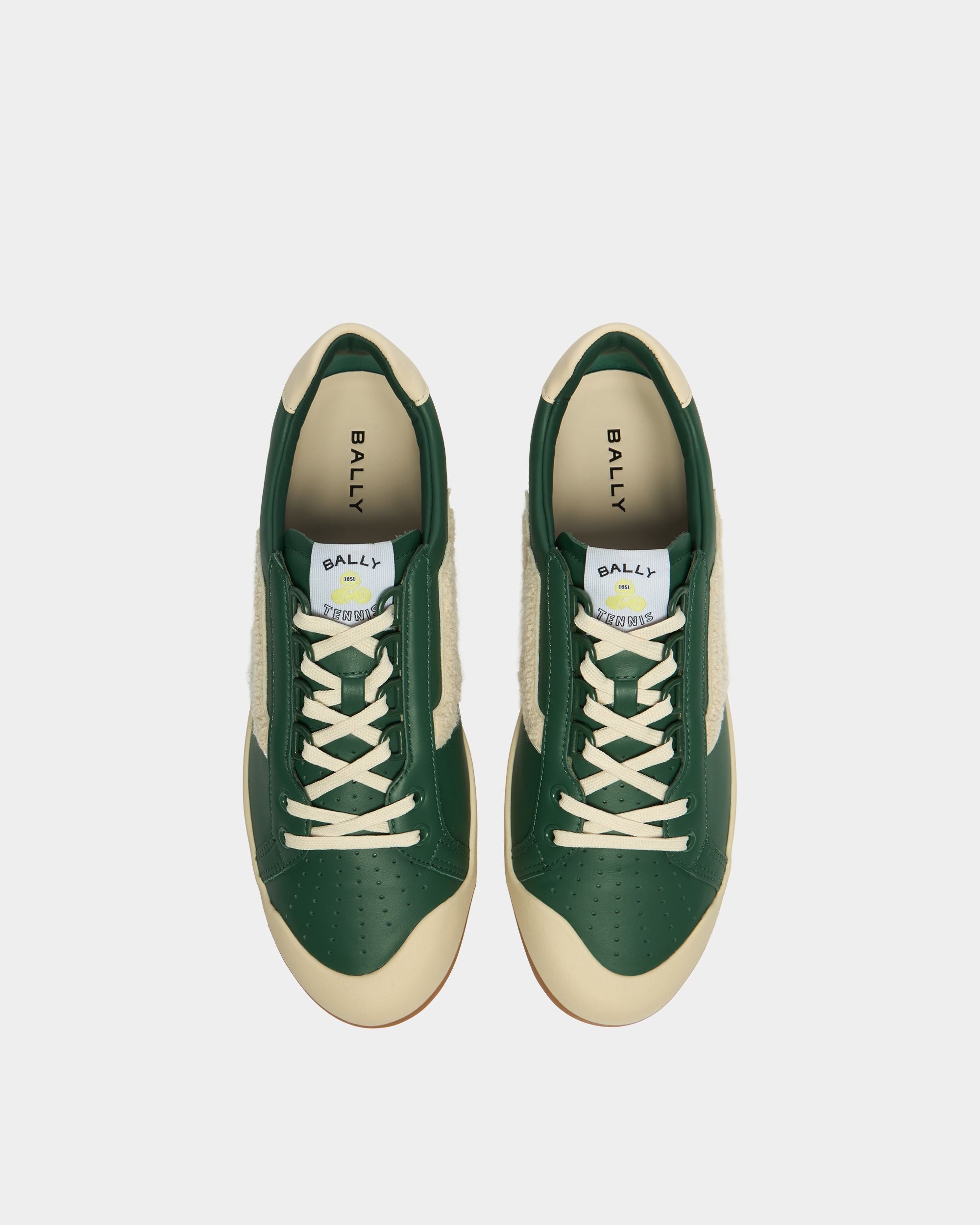 Bally Global - Sneaker aus Leder in Grün und Weiß aus der Tennis Collection - Green
