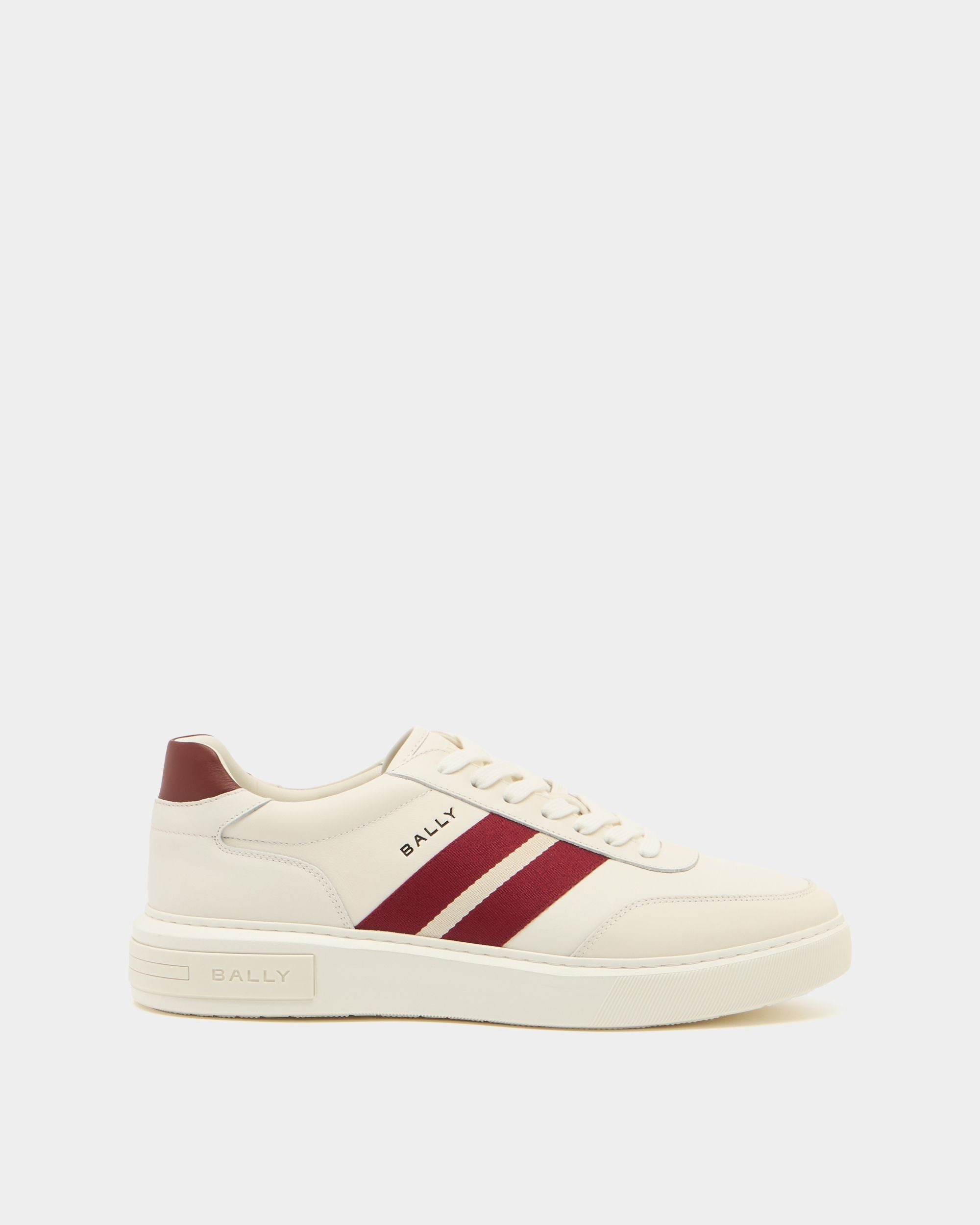 Bally Global - Bally Lift Sneaker in White and Red Leather - White