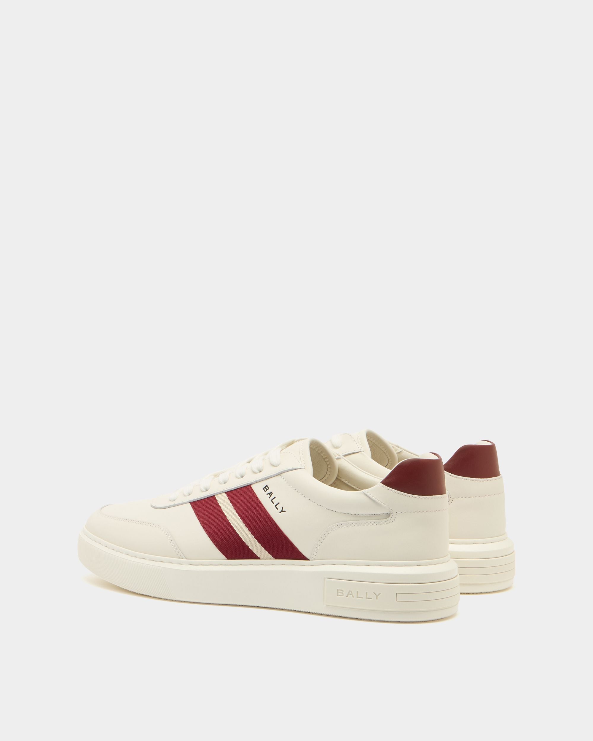 Bally Global - Bally Lift Sneaker in White and Red Leather - White