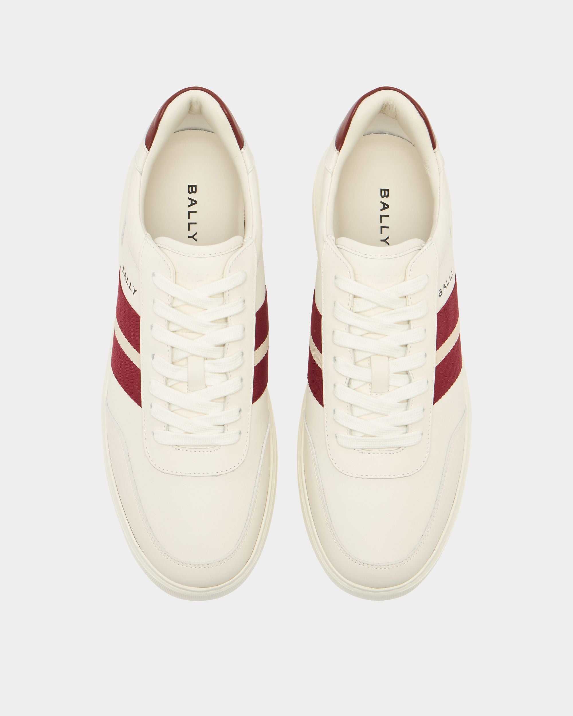 Bally Global - Bally Lift Sneaker in White and Red Leather - White