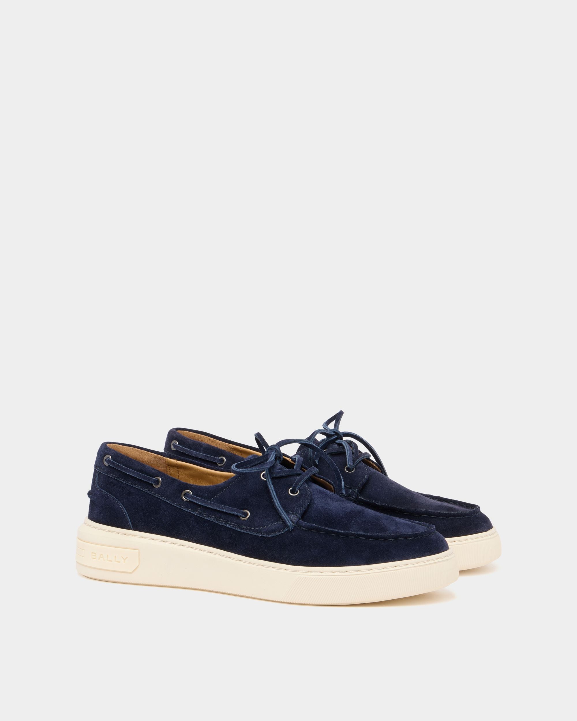 Bally Global - Sneaker Bally Lift en daim bleu marine - Bleu
