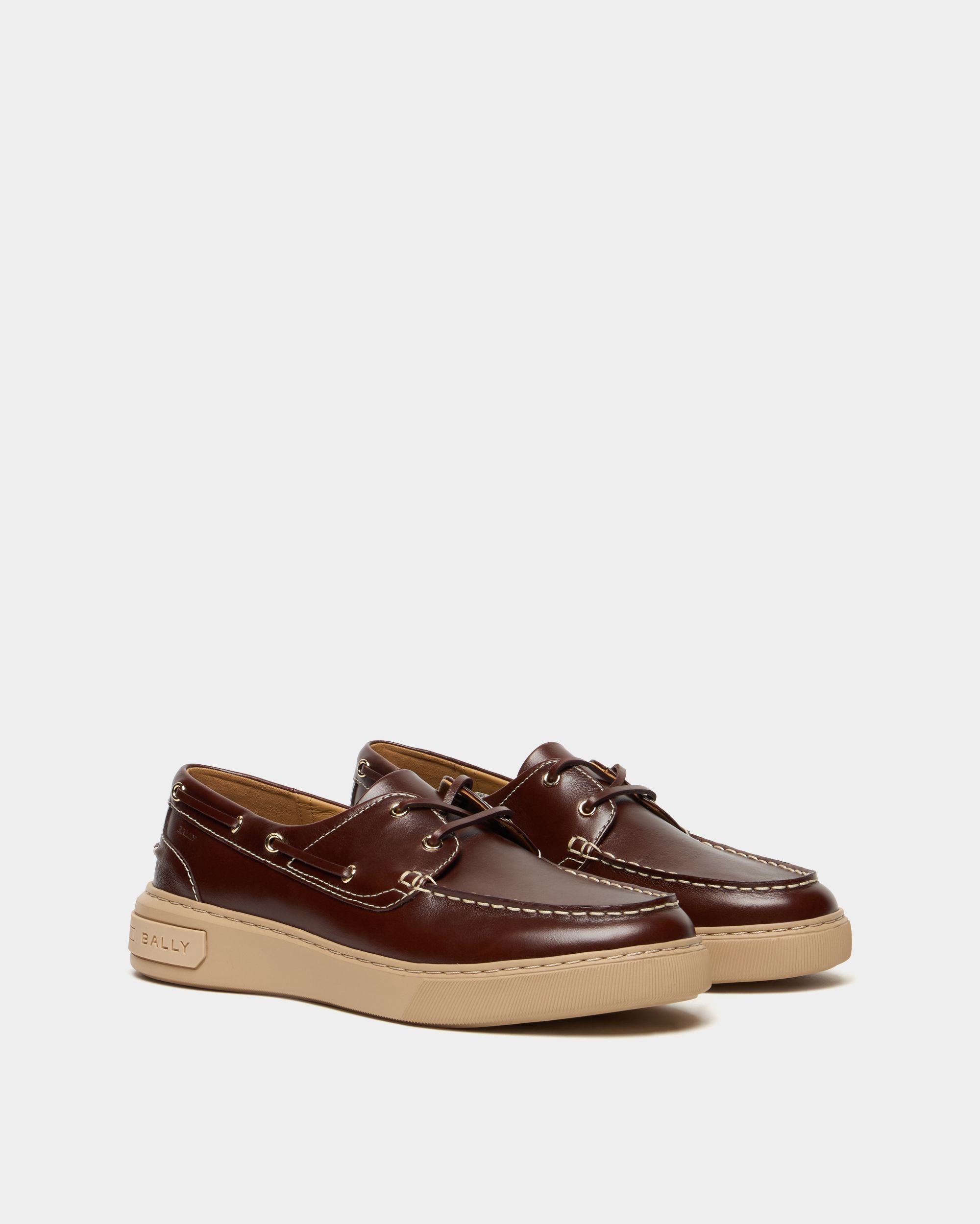 Bally Global - Sneaker Bally Lift en cuir marron ambré - Marron