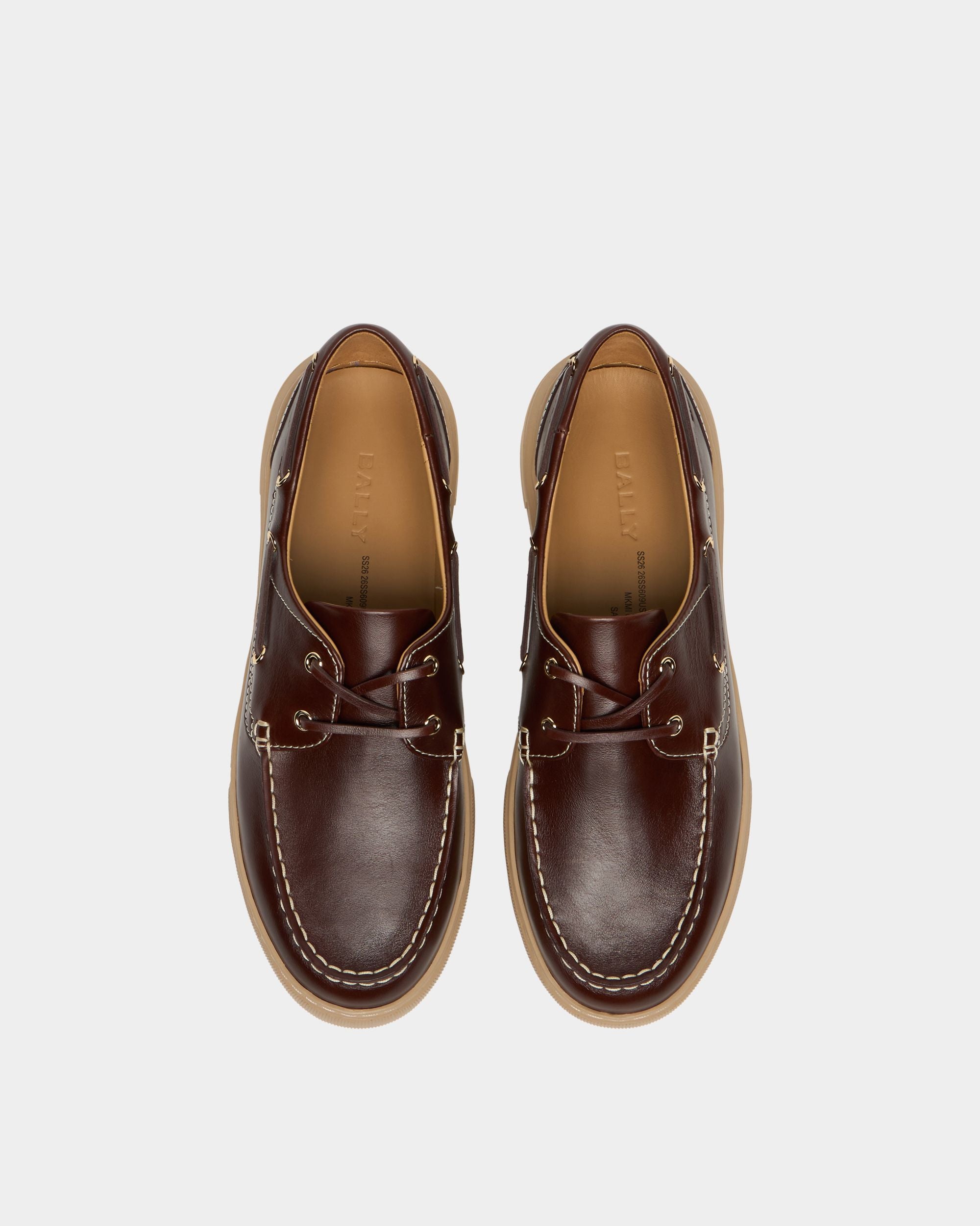 Bally Global - Sneaker Bally Lift en cuir marron ambré - Marron