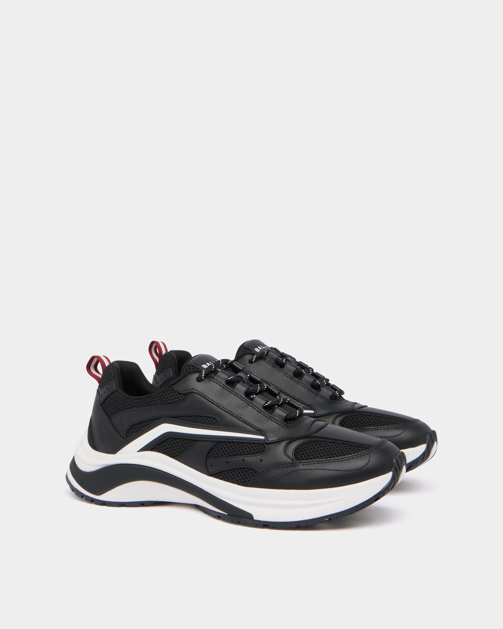 Bally Global - Sneakers Woge en cuir et tissu noir et blanc - Noir