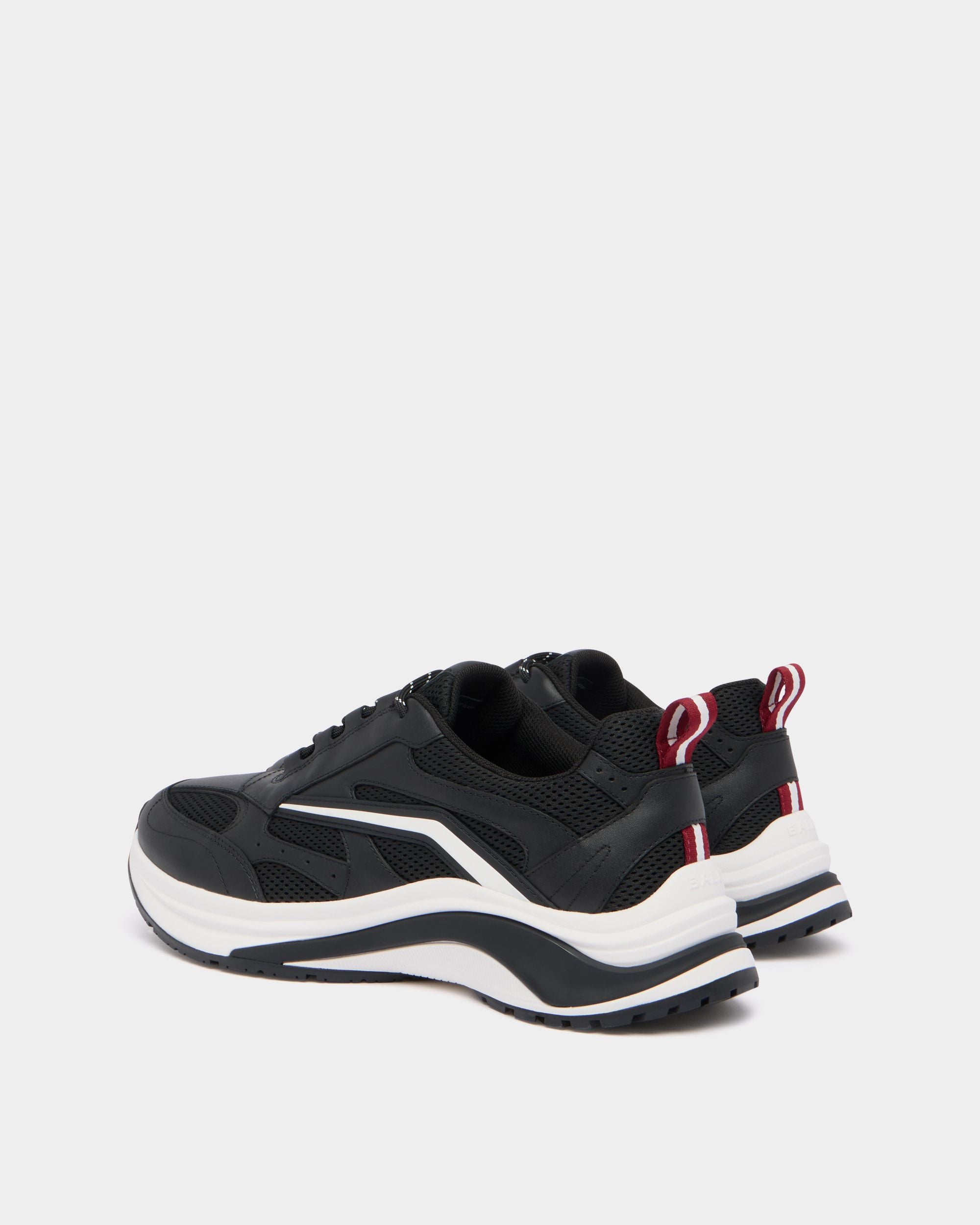 Bally Global - Sneakers Woge en cuir et tissu noir et blanc - Noir