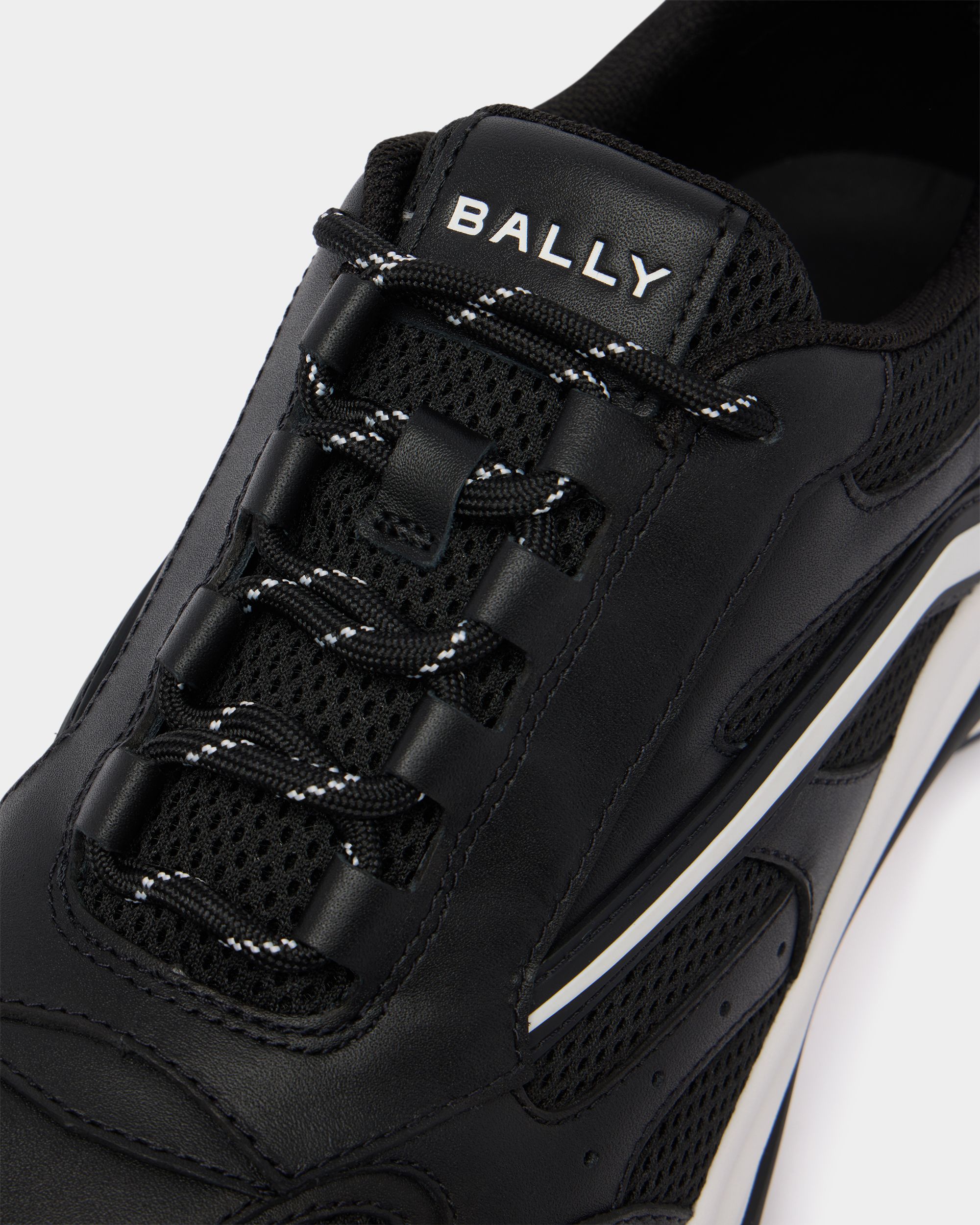 Bally Global - Sneakers Woge en cuir et tissu noir et blanc - Noir