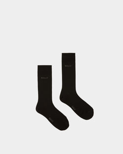 Chaussettes avec logo En coton mélangé noir