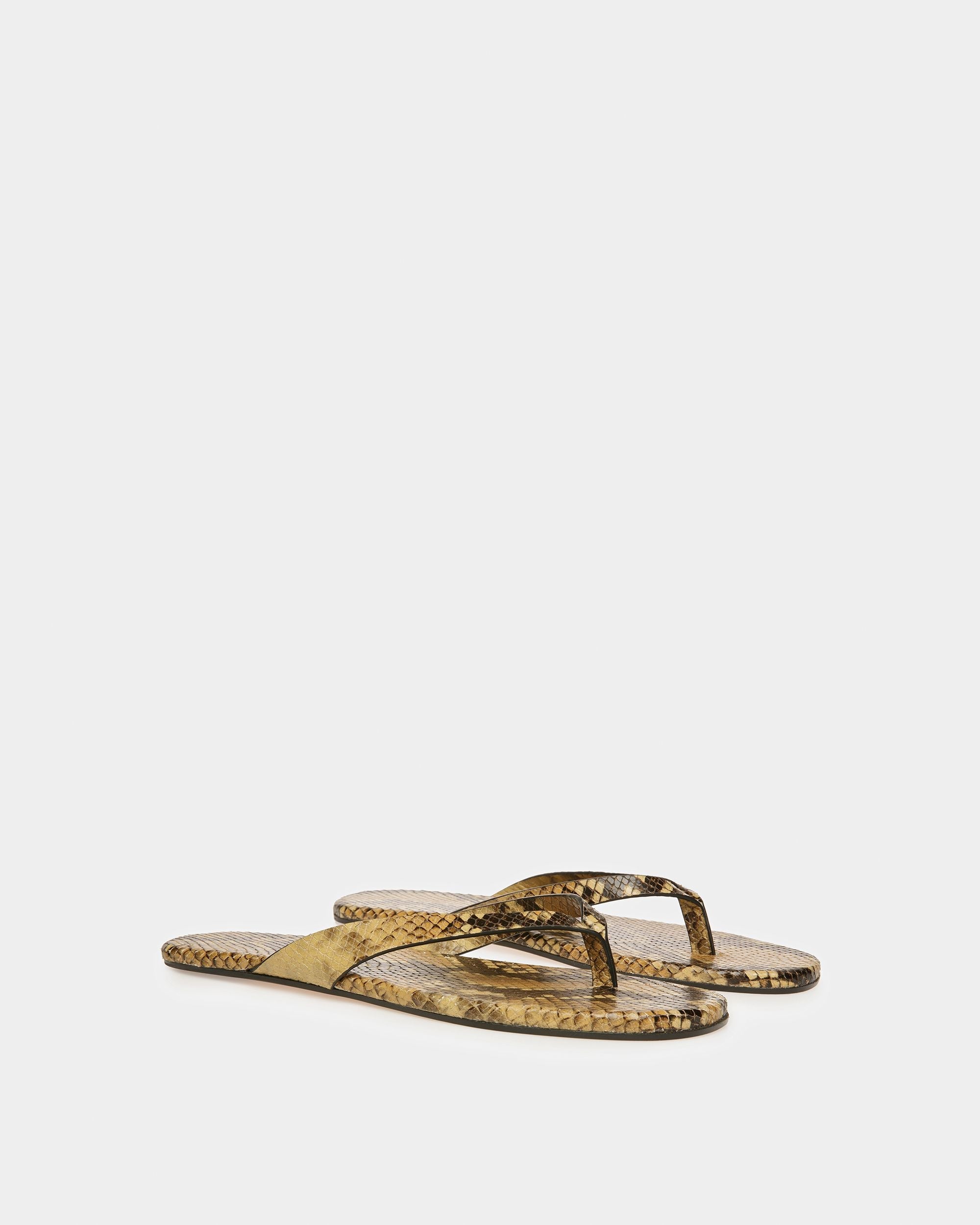 Bally Global - San Fernando Thong Sandals In Python Print - Marrón