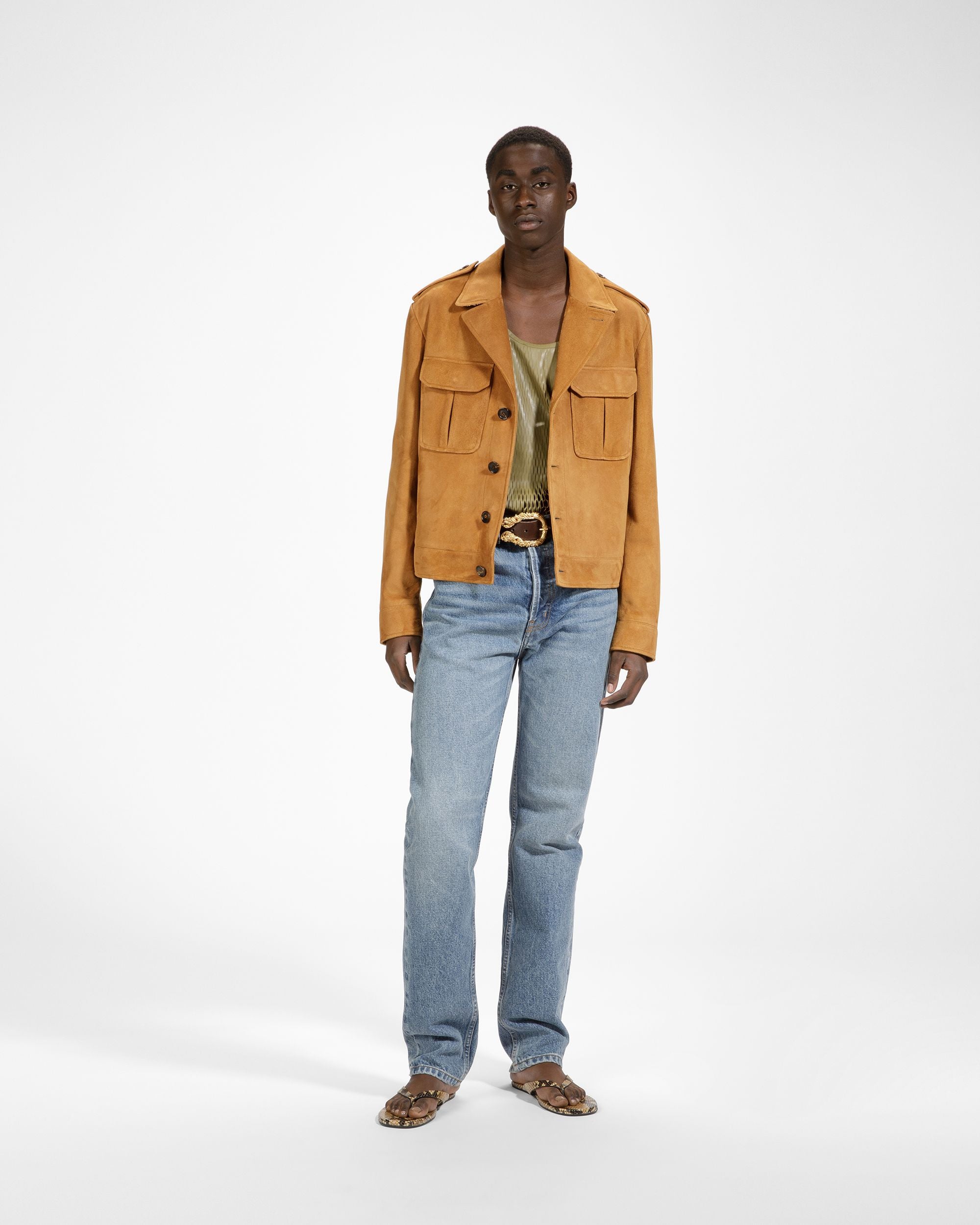 Bally Global - San Fernando Thong Sandals In Python Print - Marrón