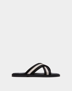 Sandalia Glide De Nylon Blanco Y Negro