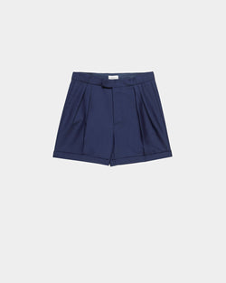 Bermuda-Shorts Aus Marineblauer Wolle