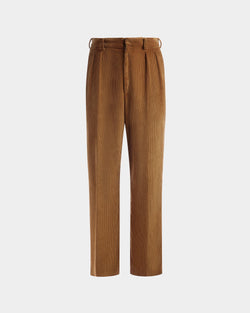 Corduroy Tailored Pants In Camel Cotton