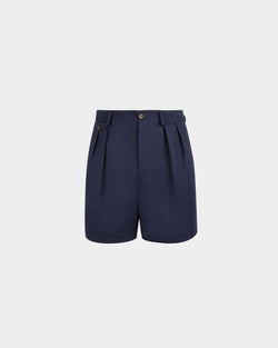 Shorts in Navy Blue Cotton
