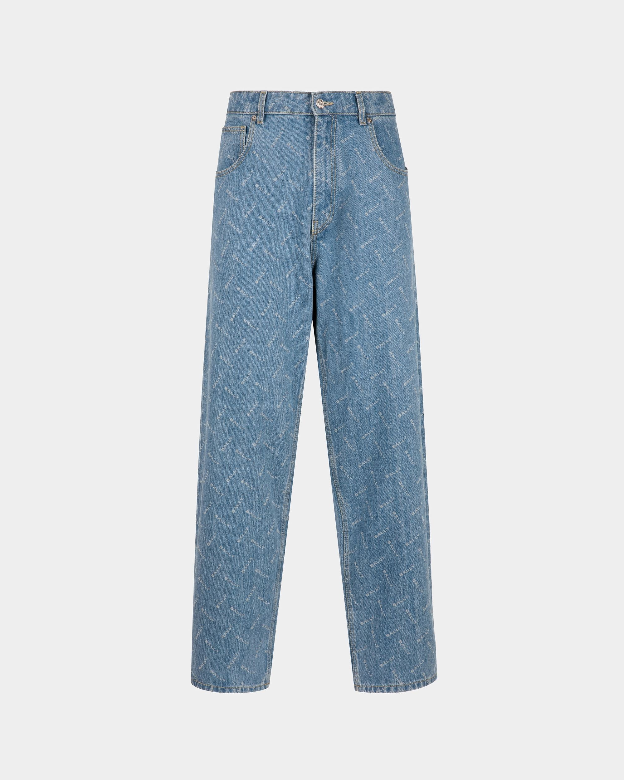 Bally Global - Denim Pants In Light Blue Cotton - Azul