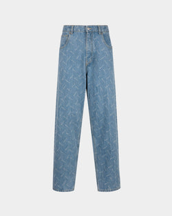 Denim Pants In Light Blue Cotton