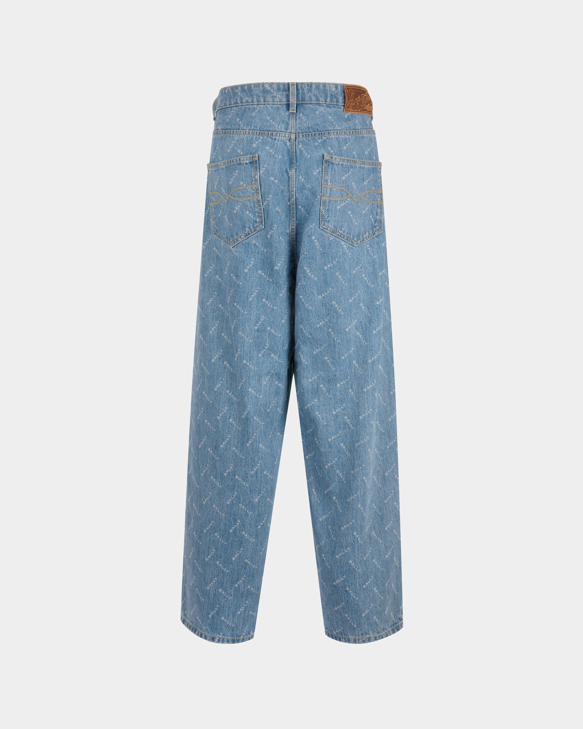 Bally Global - Denim Pants In Light Blue Cotton - Azul