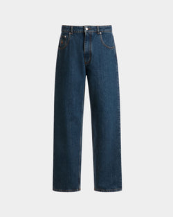 Pantalon En Denim Bleu