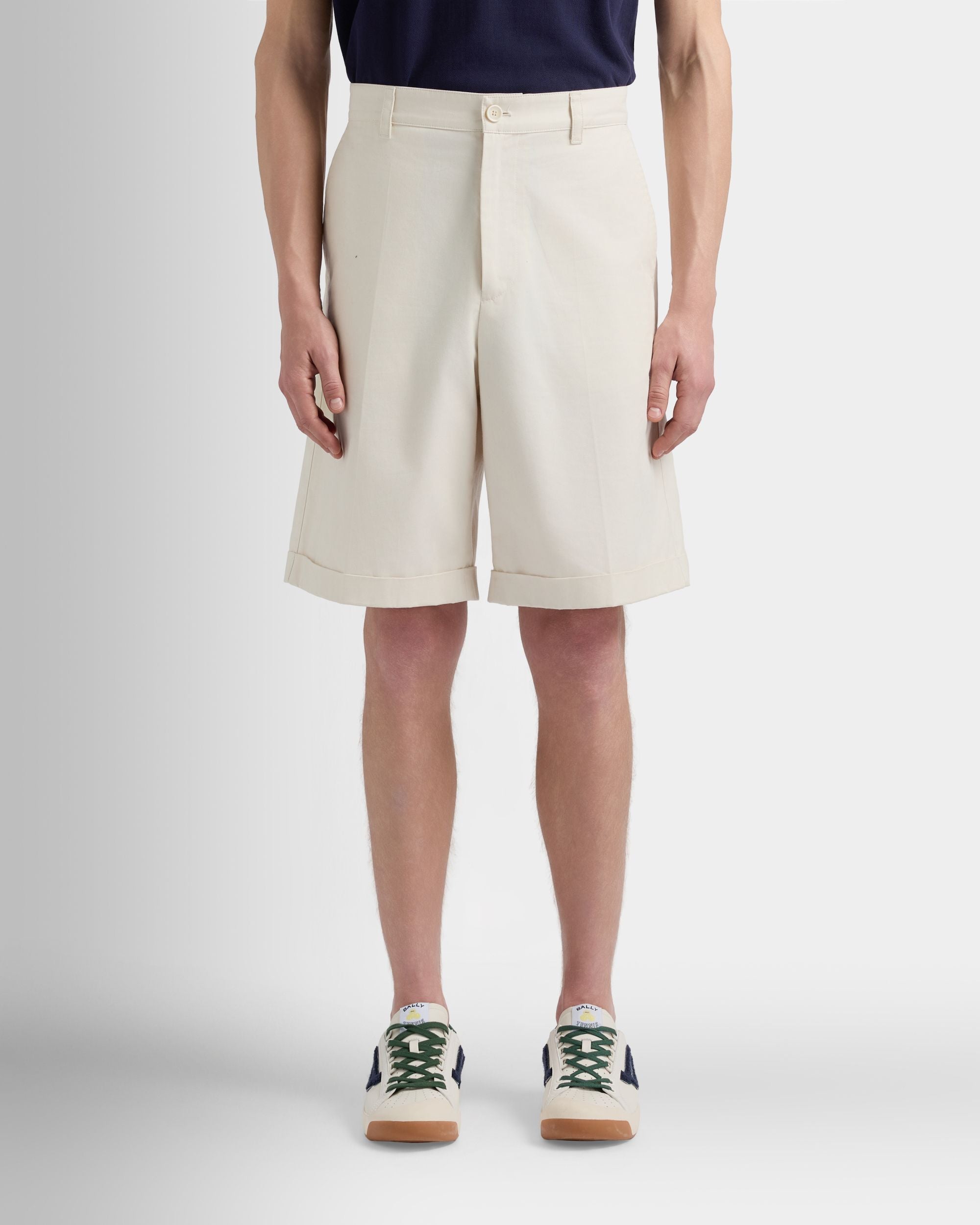 Bally Global - Tennis Collection Shorts in Ivory Cotton - White