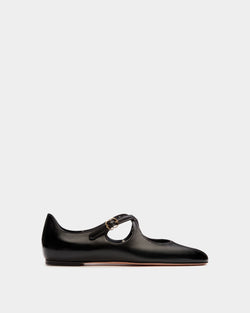 Chaussure À Talon Plat Ballyrina En Cuir Noir