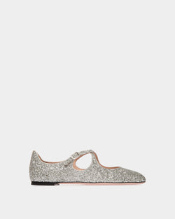 Chaussure À Talon Plat Ballyrina À Paillettes Couleur Argent