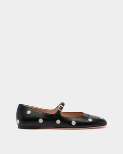 Chaussure À Talon Plat Ballyrina En Cuir Noir